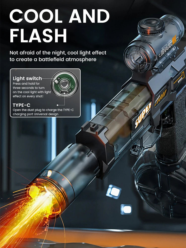 Electric Water Gun with Drum Mag + Lighting