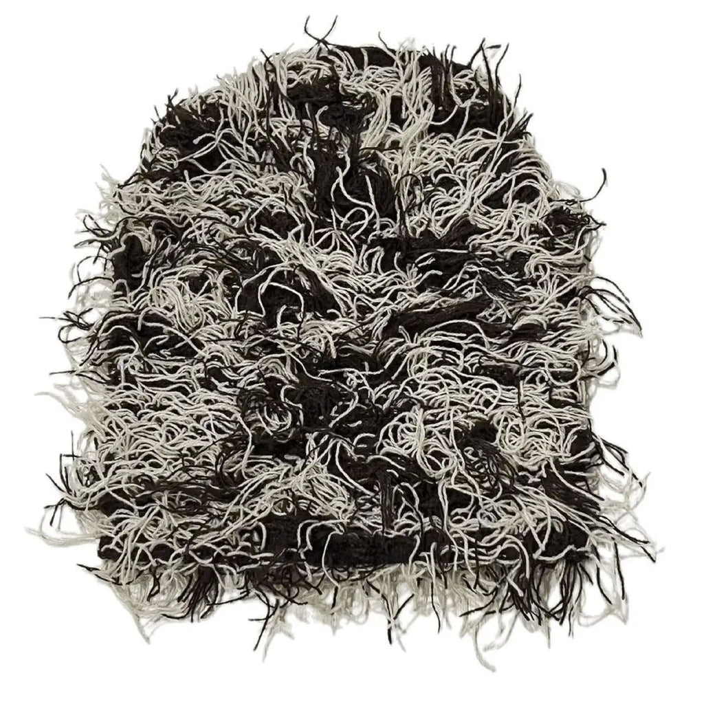 Distressed Balaclava Beanie Hat  Tag Label Grassy Distressed Knit Ski Mask