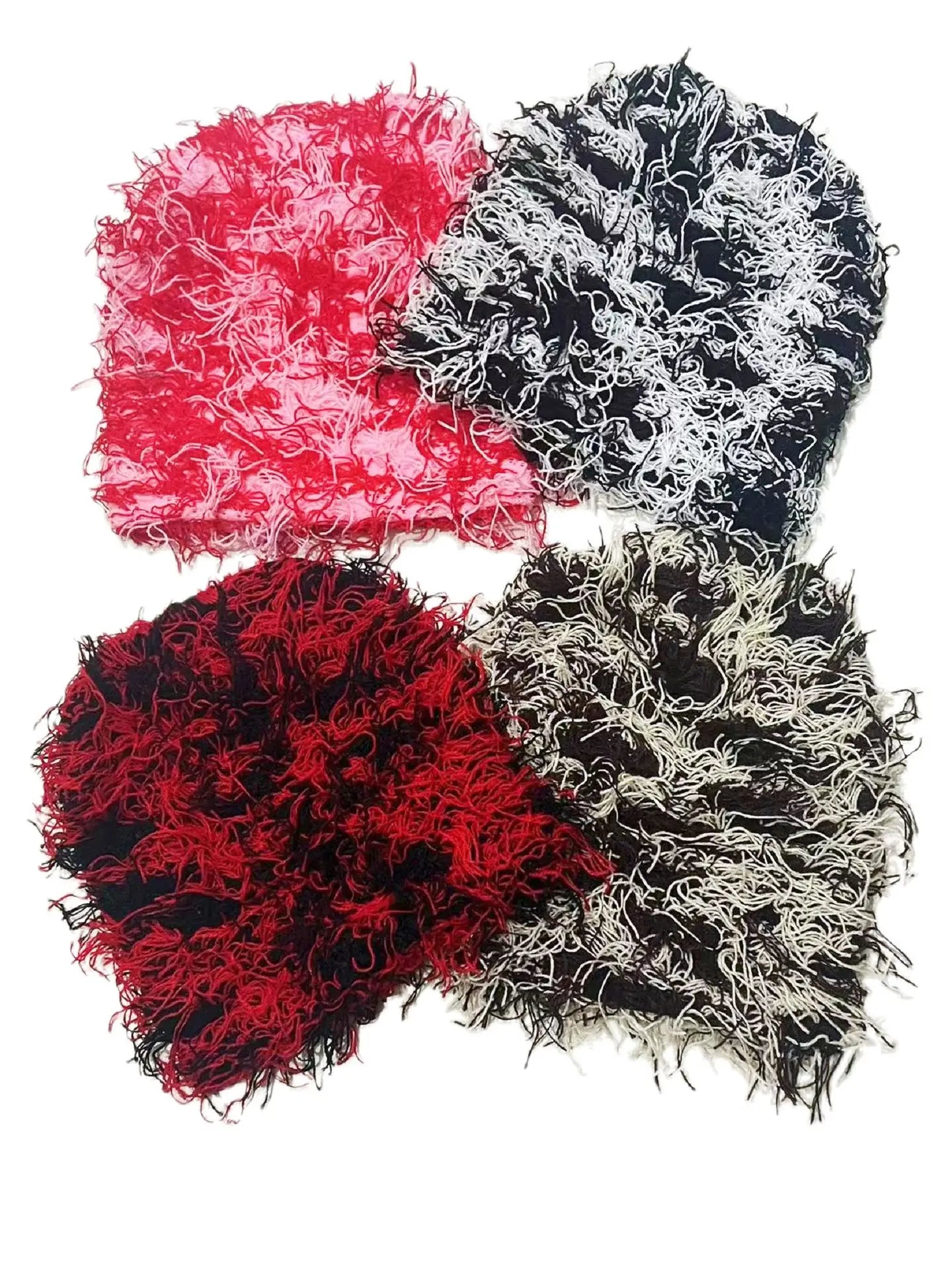 Distressed Balaclava Beanie Hat  Tag Label Grassy Distressed Knit Ski Mask