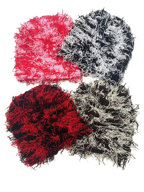 Distressed Balaclava Beanie Hat  Tag Label Grassy Distressed Knit Ski Mask