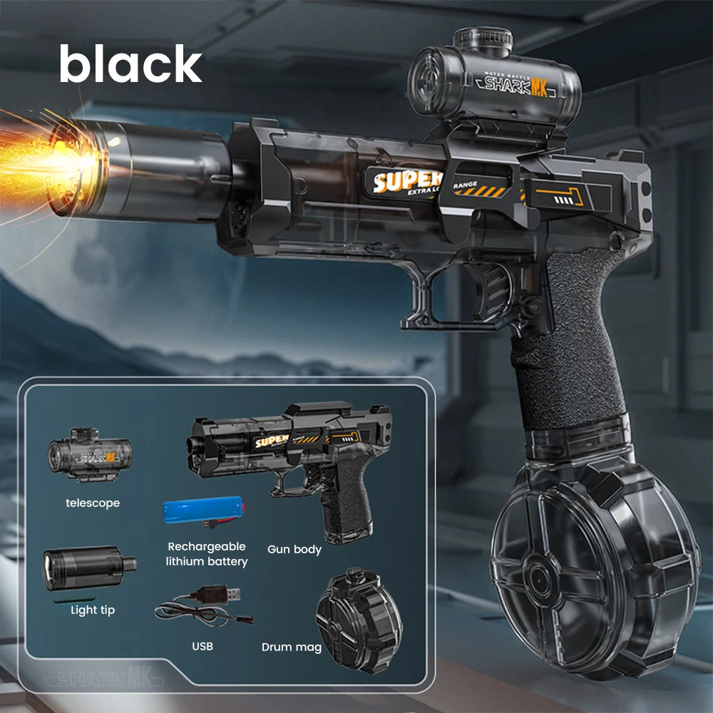 Electric Water Gun with Drum Mag + Lighting